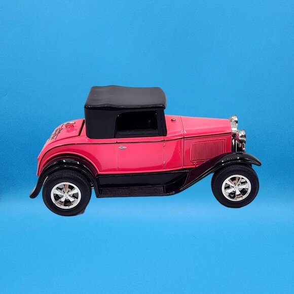 Vintage 1992 Liberty Classics Pink Ford Model A Roadster Coin Bank w/ Box & Key - Picture 3 of 11